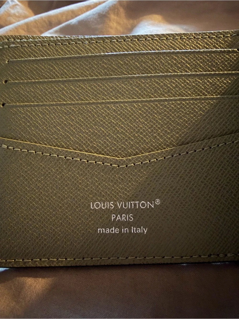 Louis Vuitton Monogram Eclipse Bi-Fold Wallet in Black and Olive Green